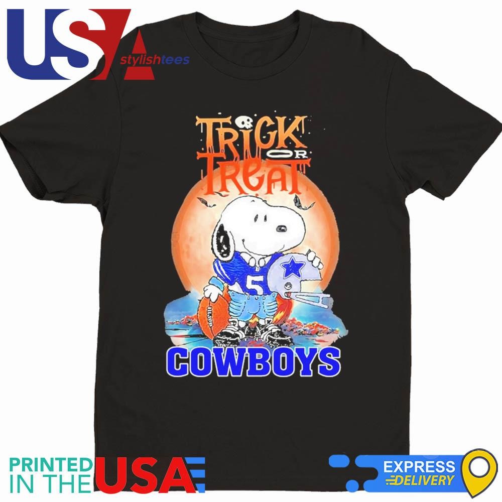 Trick Treat Snoopy Teams Dallas Cowboys Halloween Shirt