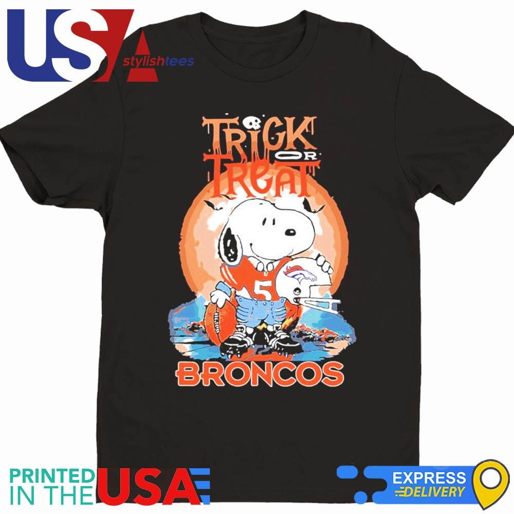 Trick Treat Snoopy Teams Denver Broncos Halloween Shirt