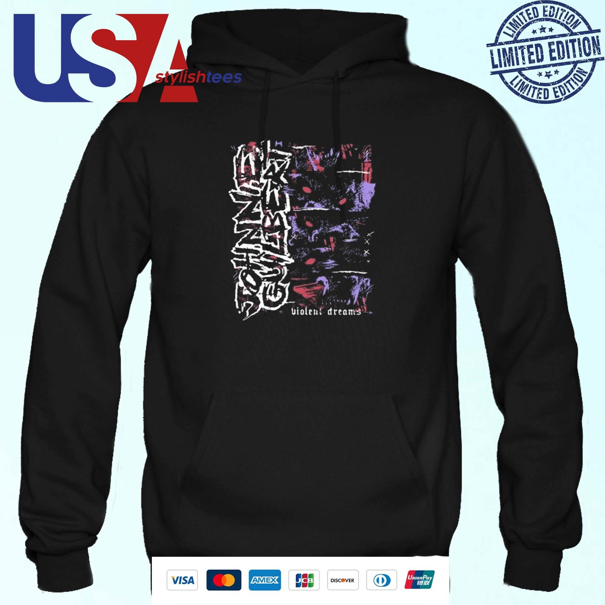 Violent Dream Wolf Red Blue Hoodie