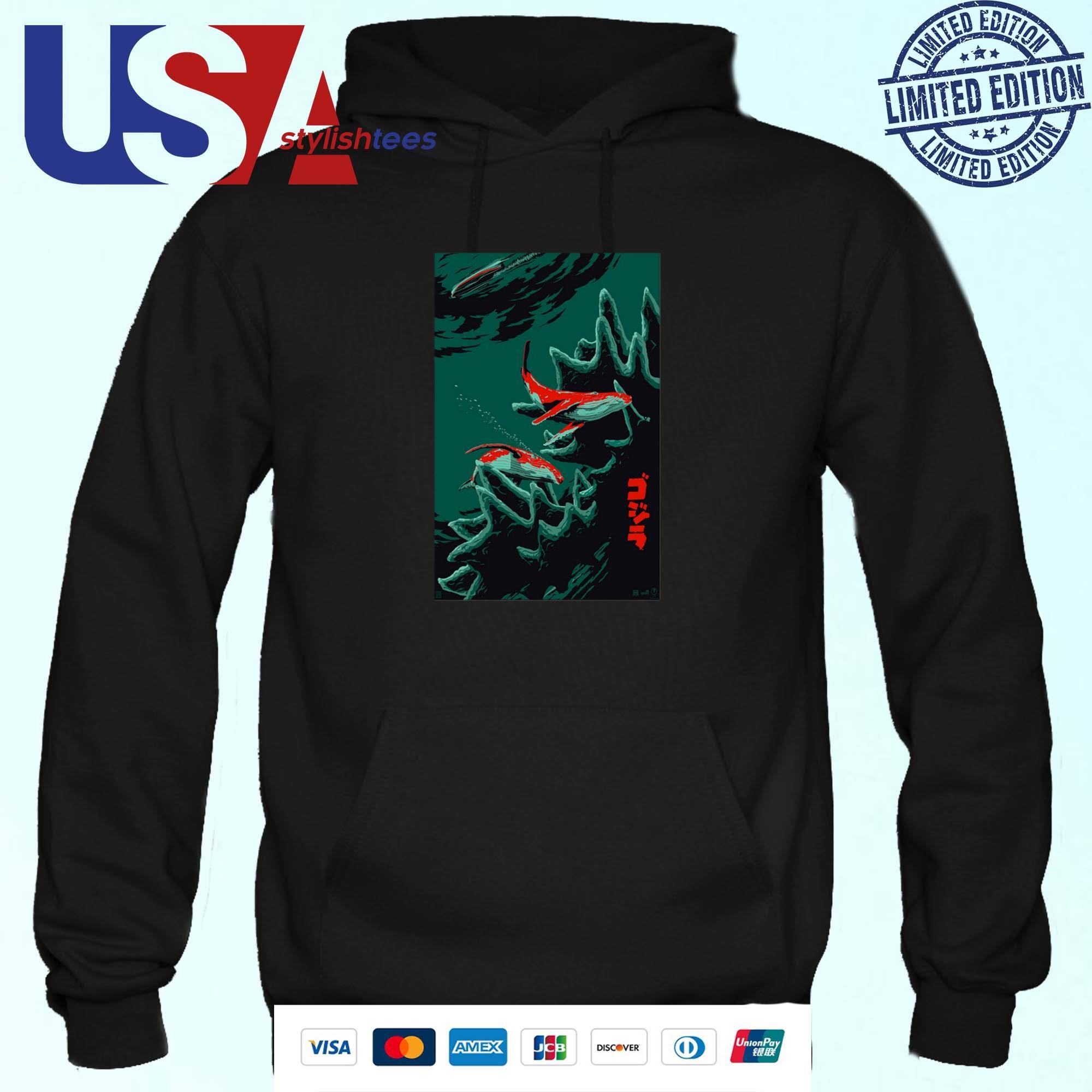 Whale Song With Steve Thomas Art Show 70 Years Of Godzilla Hoodie