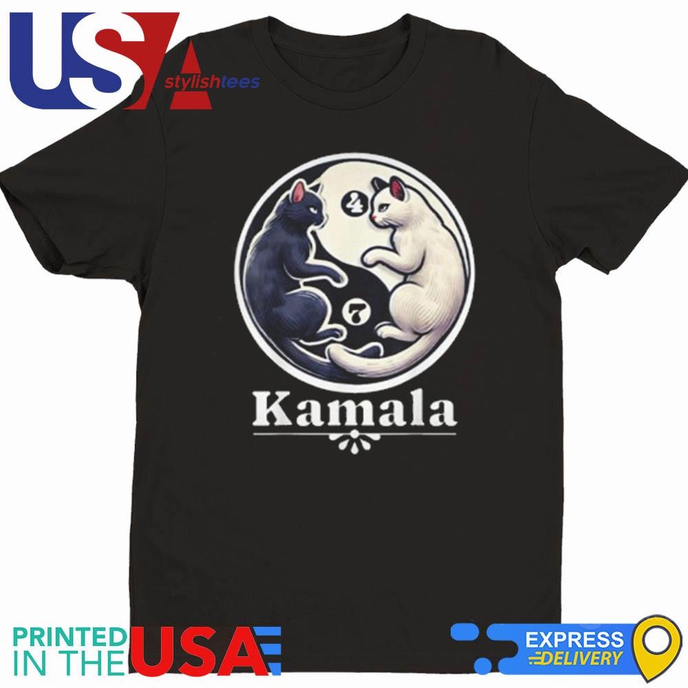 Yin and Yang Cats Subtle Kamala 2024 Harris Walz Election Shirt