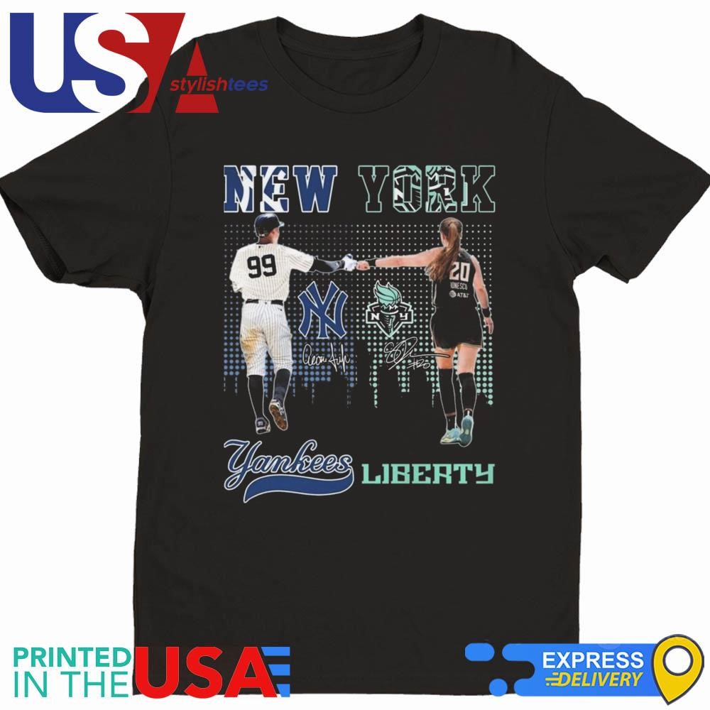 Aaron Judge New York Yankees X Sabrina Ionescu New York Liberty Signatures 2024 Shirt