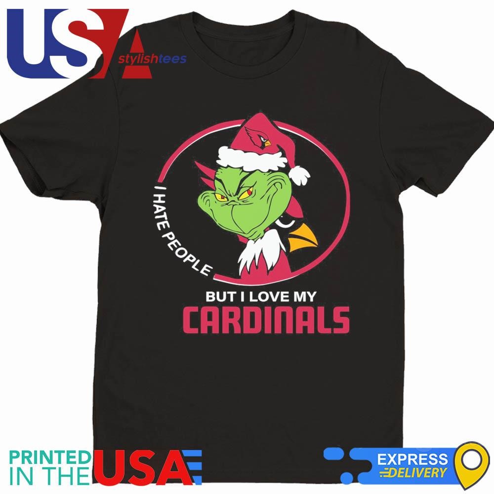 Arizona Cardinals Christmas Grinch I Hate People But I Love My Cardinals 2024 Shirt