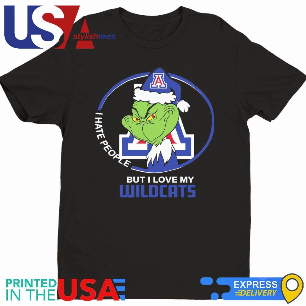 Arizona Wildcats Christmas Grinch I Hate People But I Love My Wildcats 2024 Shirt