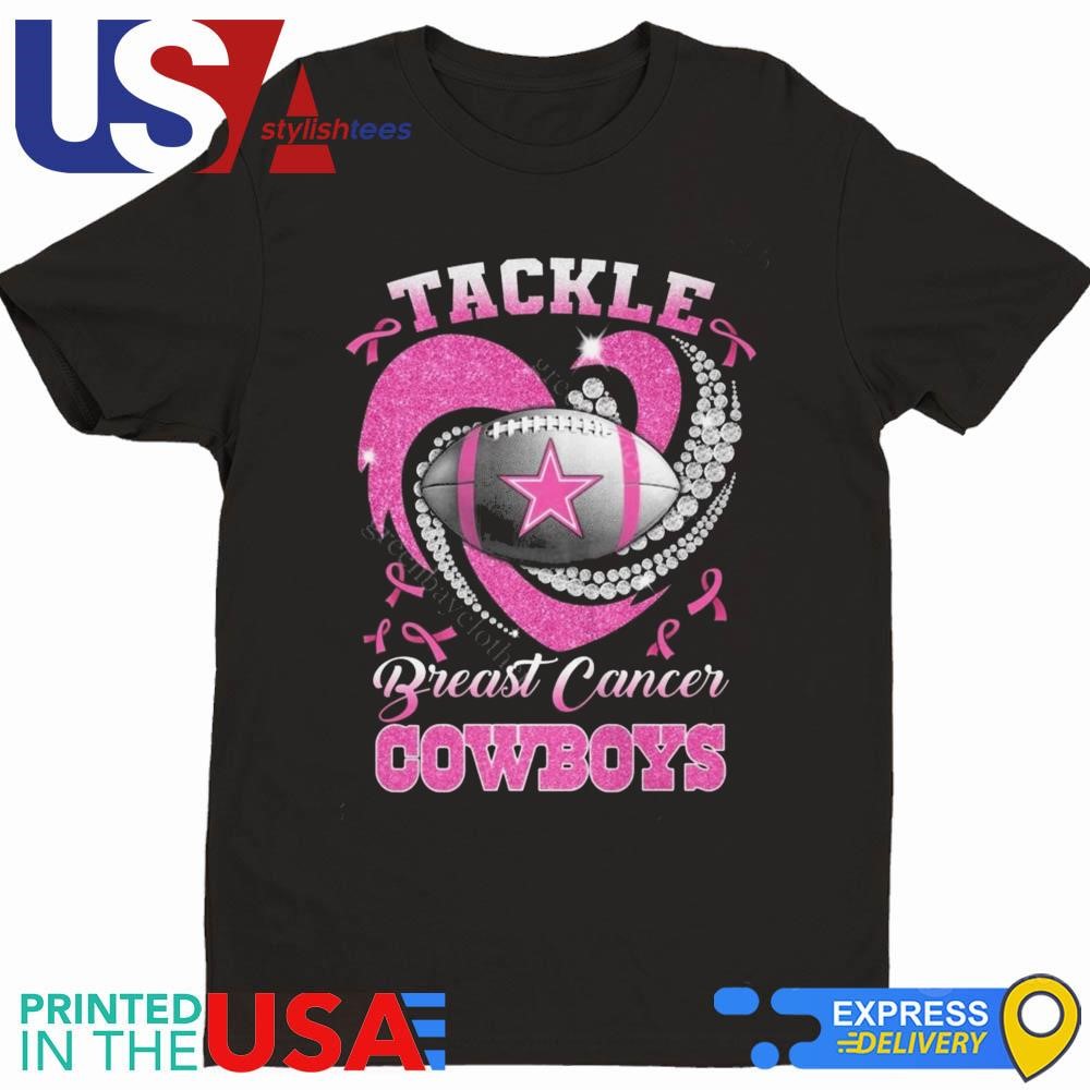 Dallas Cowboys Tackle Breast Cancer Cowboys Heart Diamond Shirt