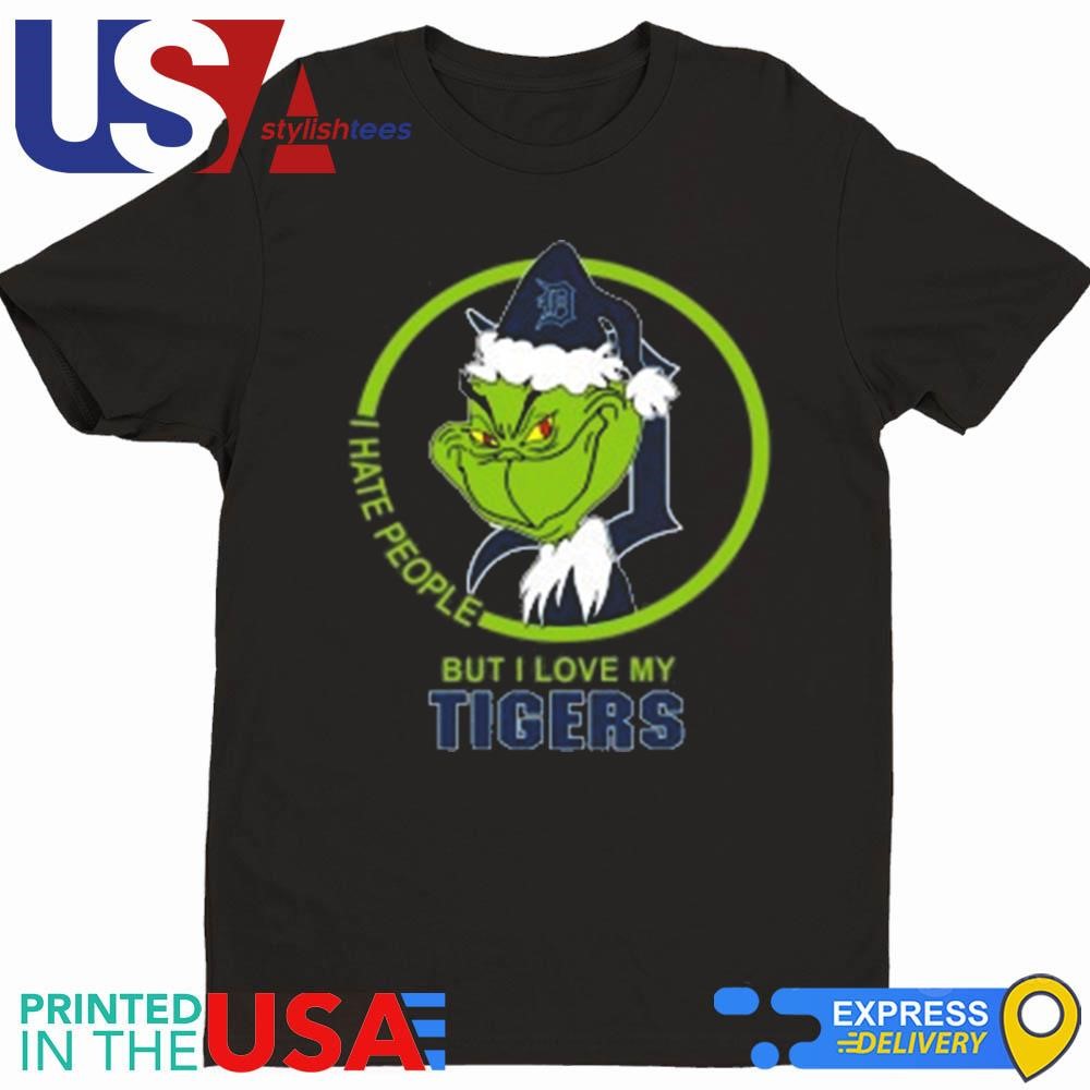 Detroit Tigers MLB Christmas Grinch I Hate People But I Love My Favorite 2024 Shirt