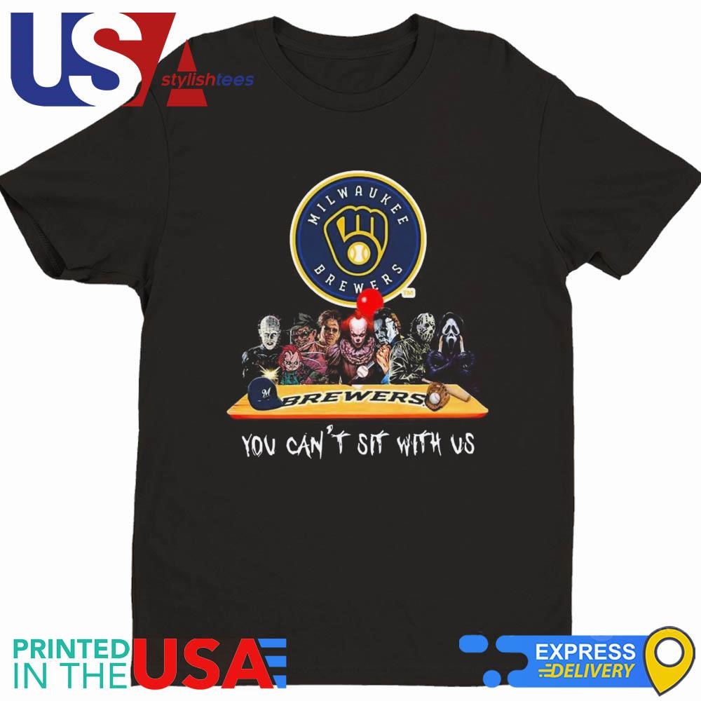 Milwaukee Brewers MLB Horror Movies Halloween You Can't Sit With Us 2024 Shirt