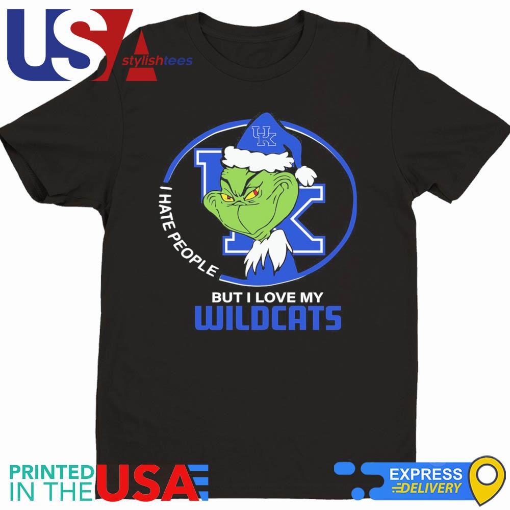 Kentucky Wildcats Christmas Grinch I Hate People But I Love My Wildcats 2024 Shirt