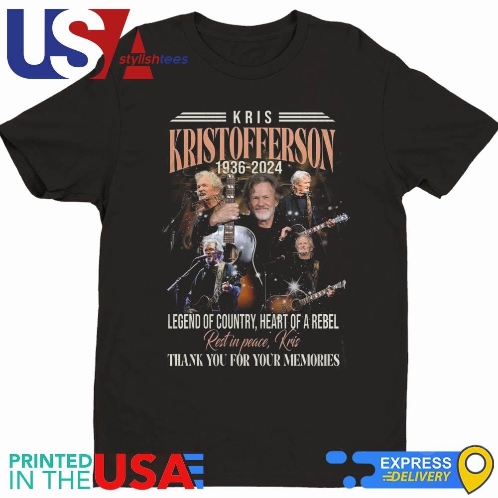 Kris Kristofferson 1036-2024 Legend Of Country, Heart Of A Rebel – Thank You For The Memories Shirt