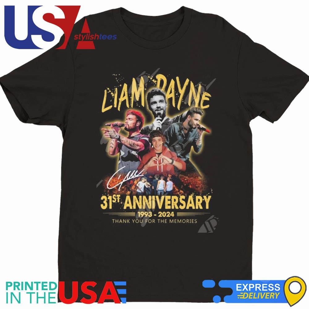 Liam Payne 31st Anniversary 1993-2024 Thank You For The Memories Signature Shirt