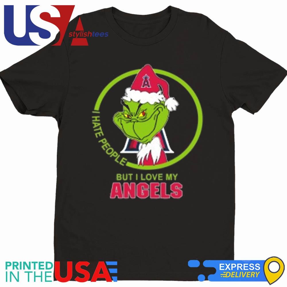 Los Angeles Angels MLB Christmas Grinch I Hate People But I Love My Favorite 2024 Shirt