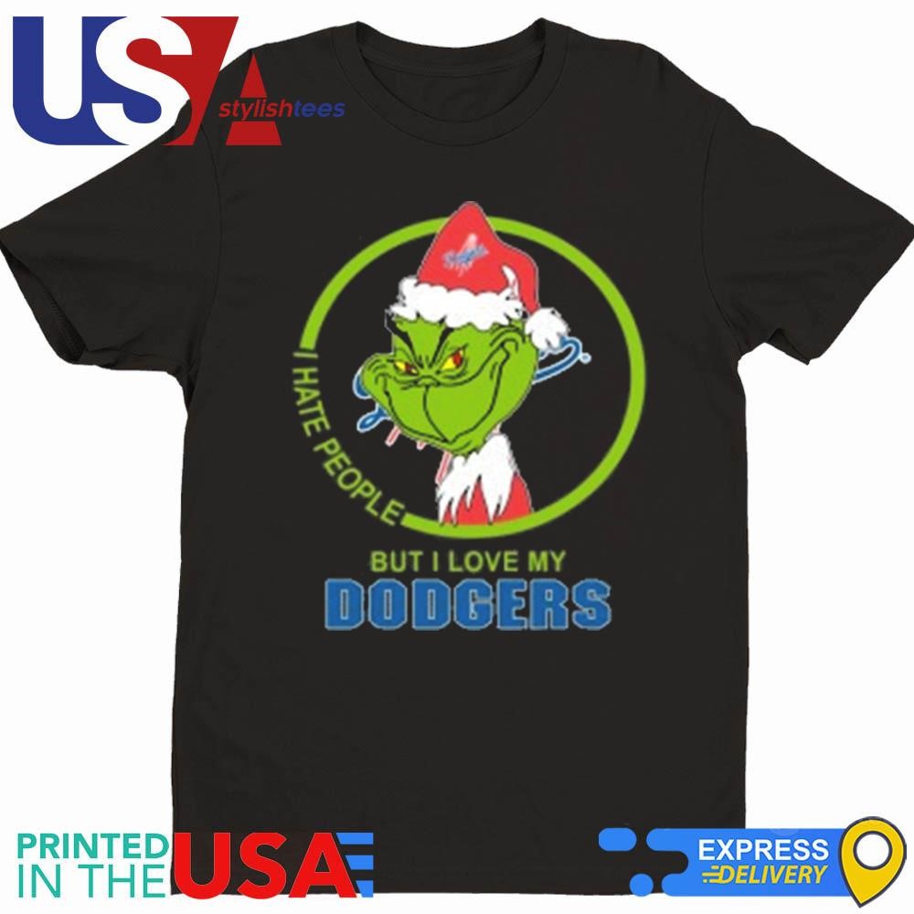 Los Angeles Dodgers MLB Christmas Grinch I Hate People But I Love My Favorite 2024 Shirt