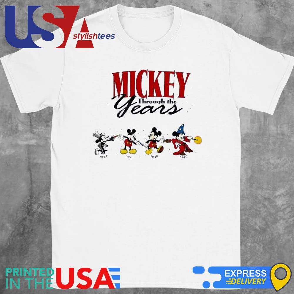 Mickey Mouse Through The Years 1926 1931 1936 1940 Shirt