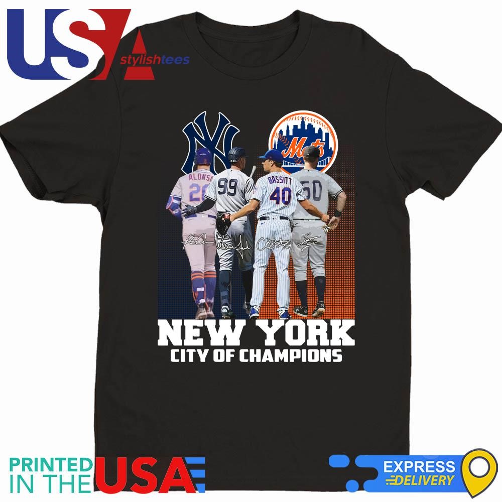 New York City Of Champions New York Yankees And New York Mets Signatures 2024 Shirt