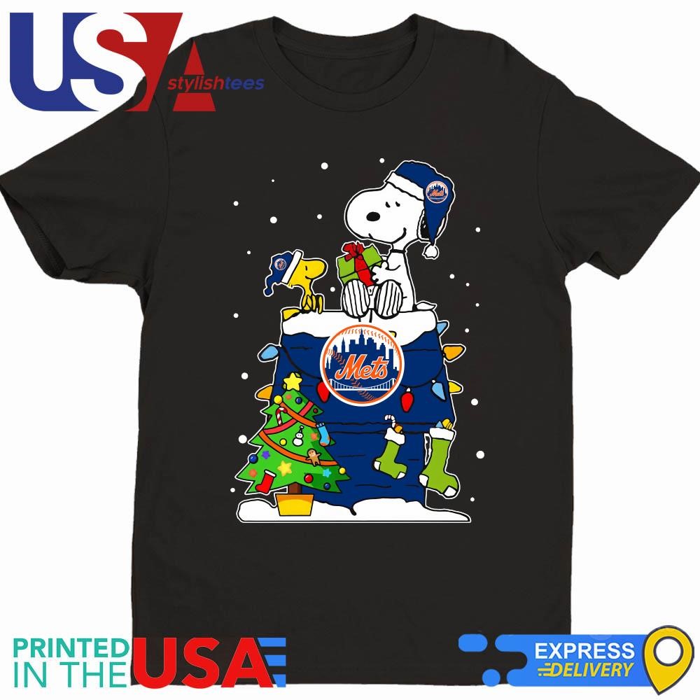 New York Mets Snoopy And Woodstock Merry Christmas 2024 Shirt