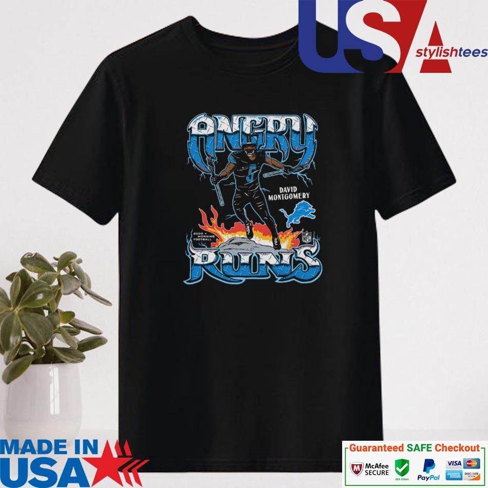 Official Angry Runs 2024 Lions David Montgomery Double Winner T-shirt