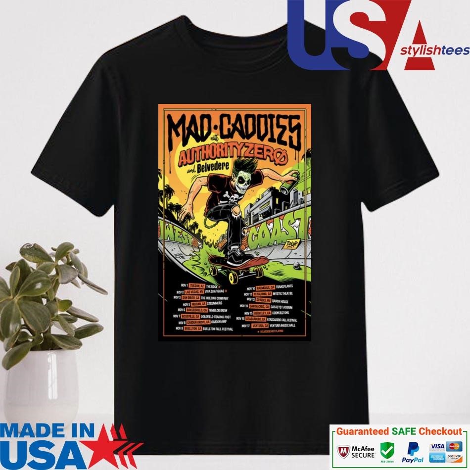 Official Authority Zero x Mad Caddies November Tour 2024 T-shirt