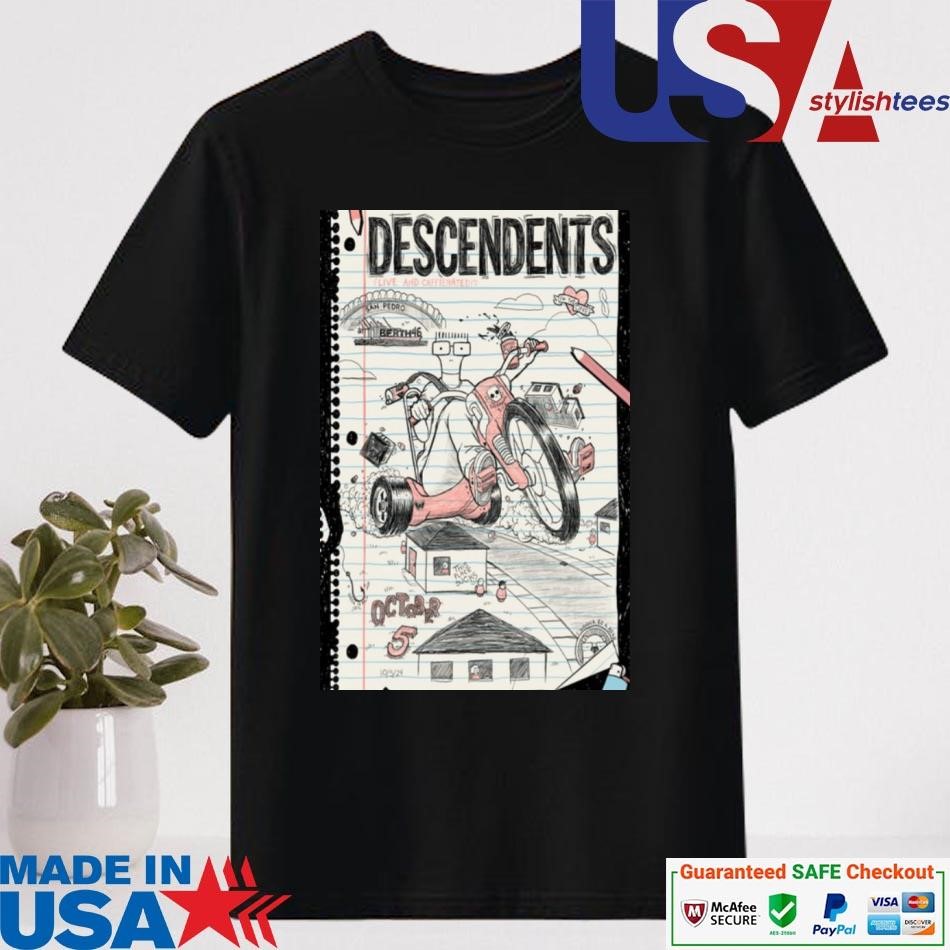 Official Descendents October 5 2024 Live At San Pedro, CA Band Tour Shirt