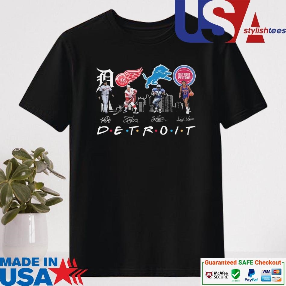 Official Detroit Tigers Detroit Red Wings Detroit Lions Detroit Pistons 2024 Signatures Shirt