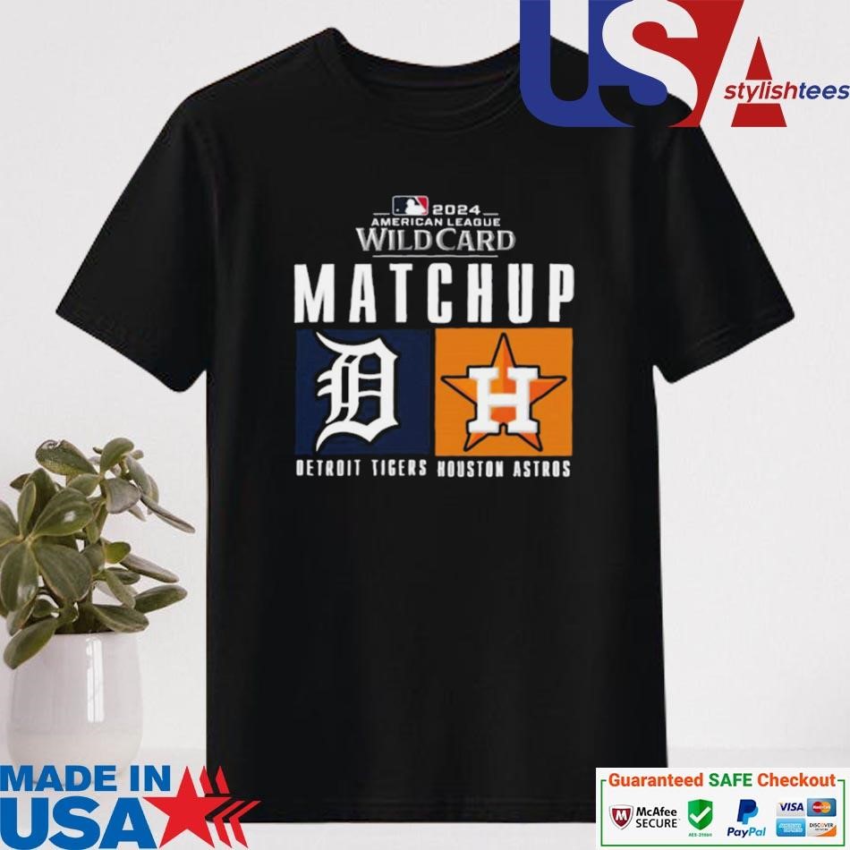 Official Detroit Tigers vs. Houston Astros 2024 MLB AL Wild Card Matchup T-shirt