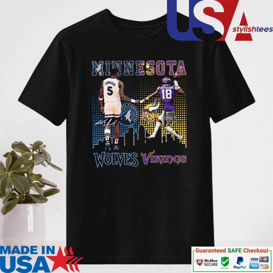 Official Edwards Wolves x Jefferson Vikings Signatures Shirt