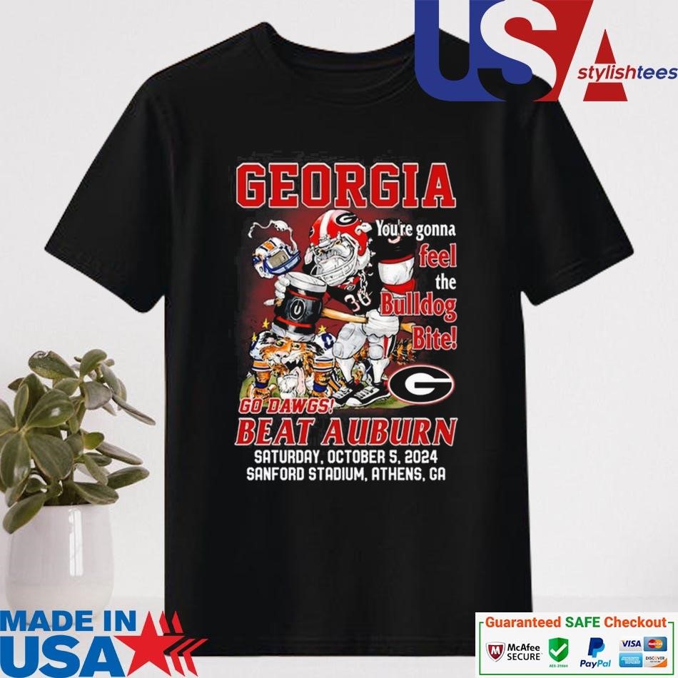 Official Georgia Bulldogs You're Gonna Feel The Bulldog Bite Dawgs Beat Auburn October 5, 2024 Shirt