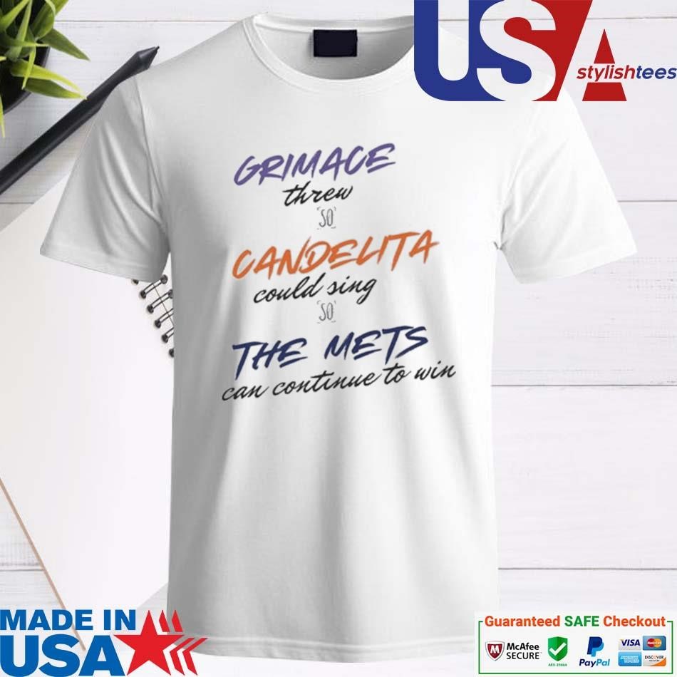 Official Grimace Threw So Candelita Could Sing So The Mets Can Continue To Win Shirt