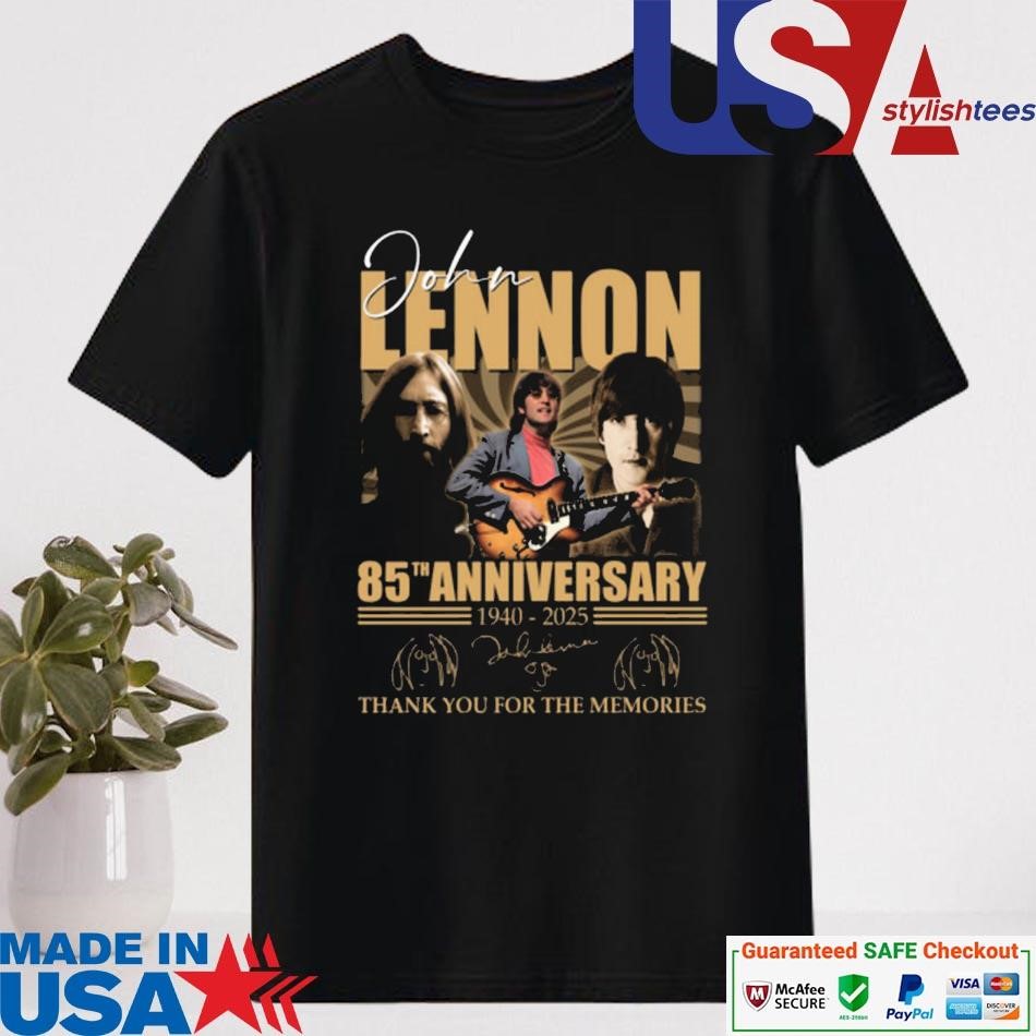 Official John Lennon 85th Anniversary 1940-2025 Thank You For The Memories Signature Shirt