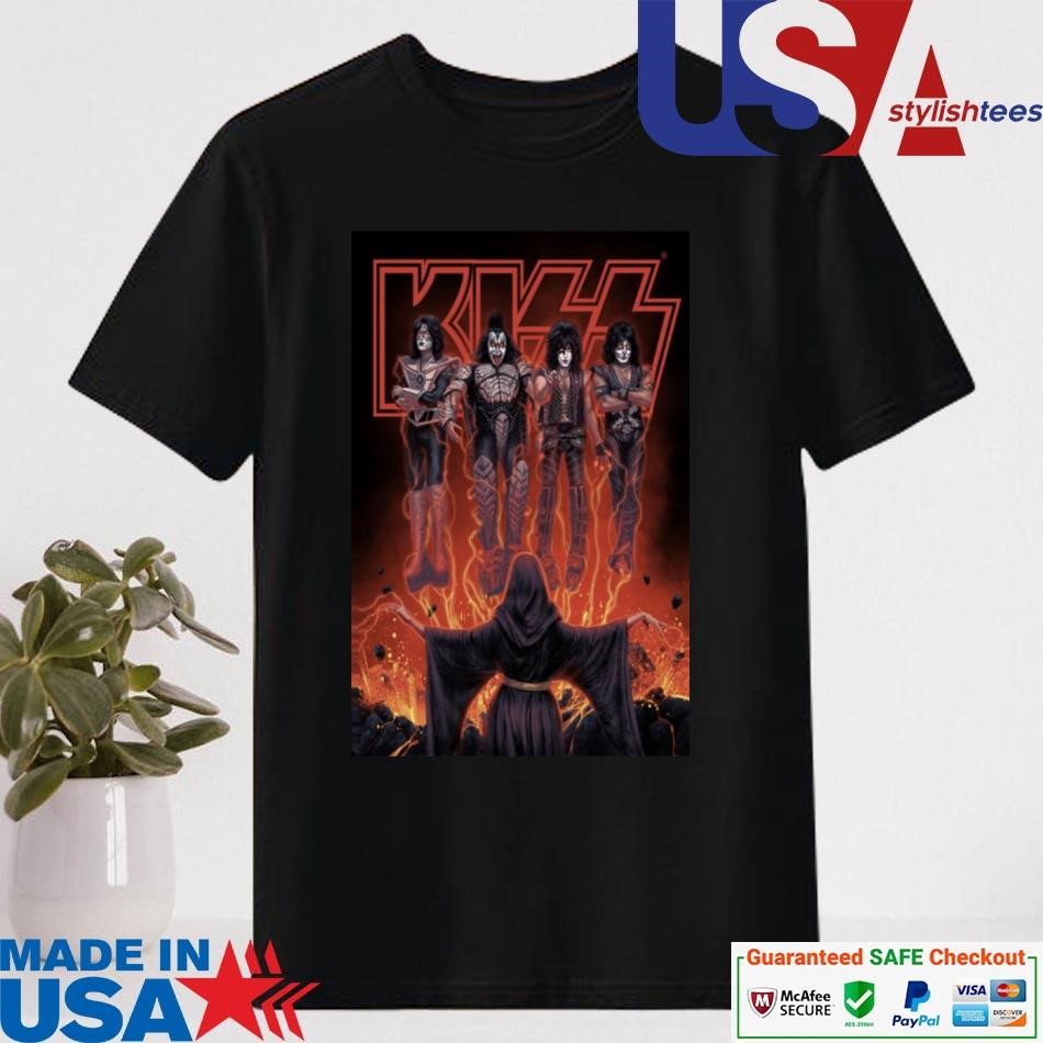 Official KISS Limited Edition Conjuring Flames Halloween 2024 Shirt