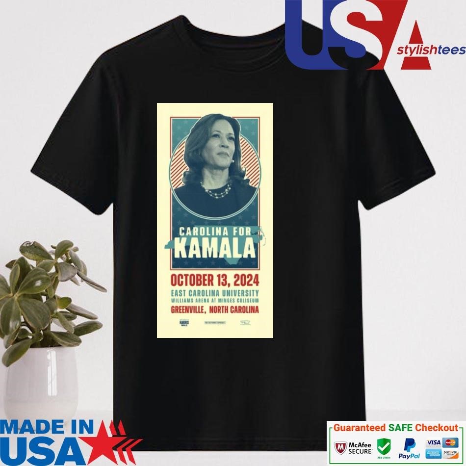 Official Kamala Harris Oct 13 2024 Williams Arena At Minges Coliseum In Greenville, NC Shirt