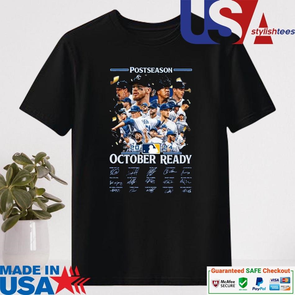 Official Kansas City Royals Postseason October Ready 2024 Signatures Shirt