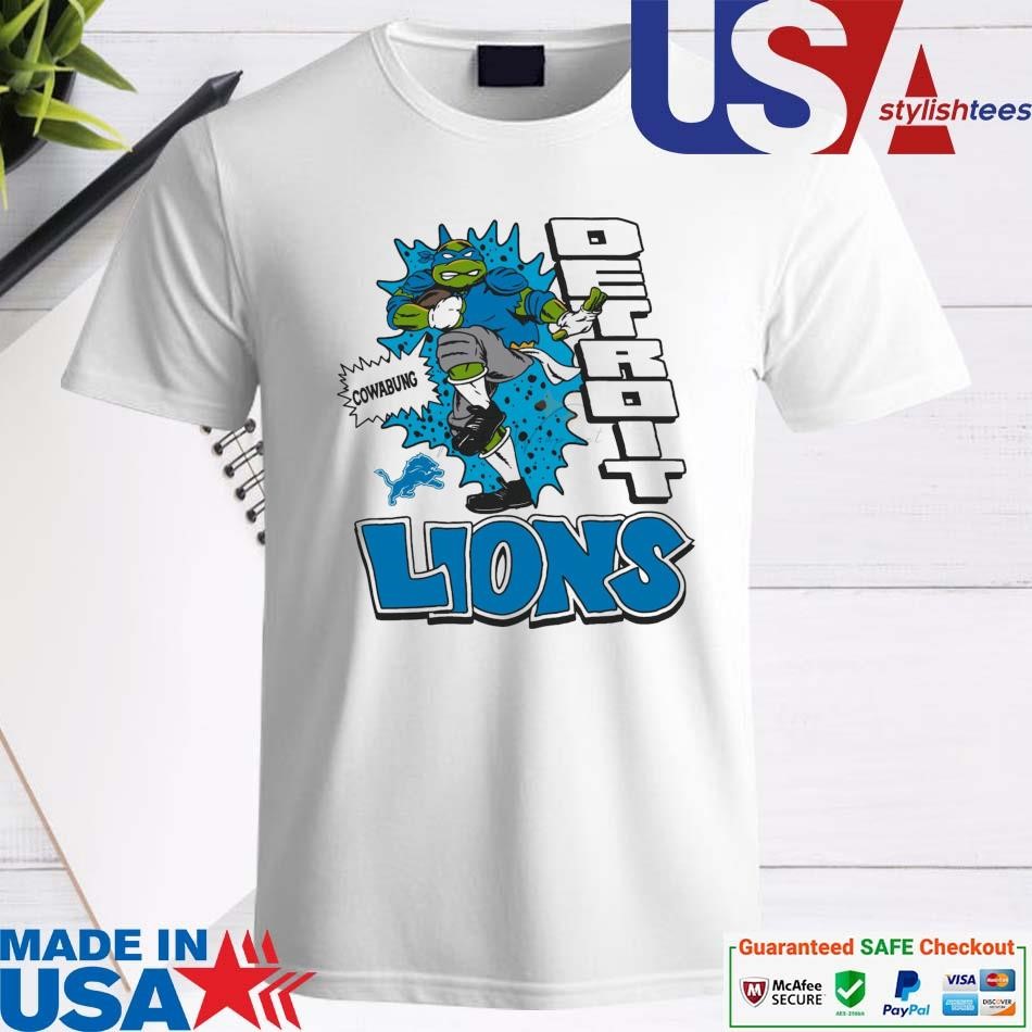 Official Leonardo Ninja Turtles Detroit Lions Football Logo Shirt