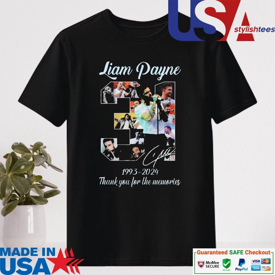 Official Liam Payne 31 Years Of 1993-2024 Thank You For The Memories Signature Shirt