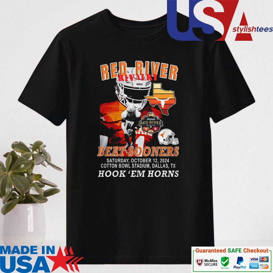 Official Longhorns Red River Rivalry Beat Sooners 2024 Hook ‘Em Horns Shirt