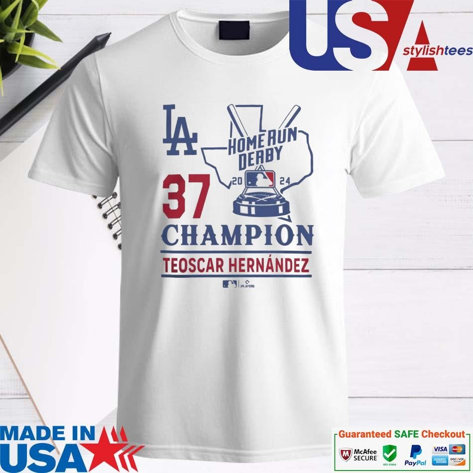 Official Los Angeles Dodgers 2024 Mlb Home Run Derby Teoscar Hernandez Champion Trophy Shirt