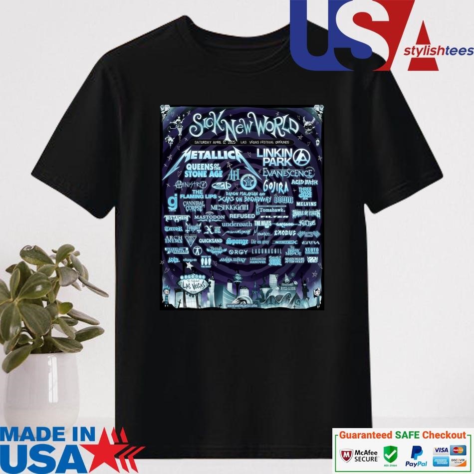 Official Metallica Sick New World Saturday April 12, 2024 Las Vegas Festival Grounds Shirt