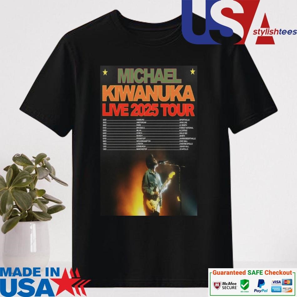 Official Michael Kiwanuka Live 2025 Tour Shirt