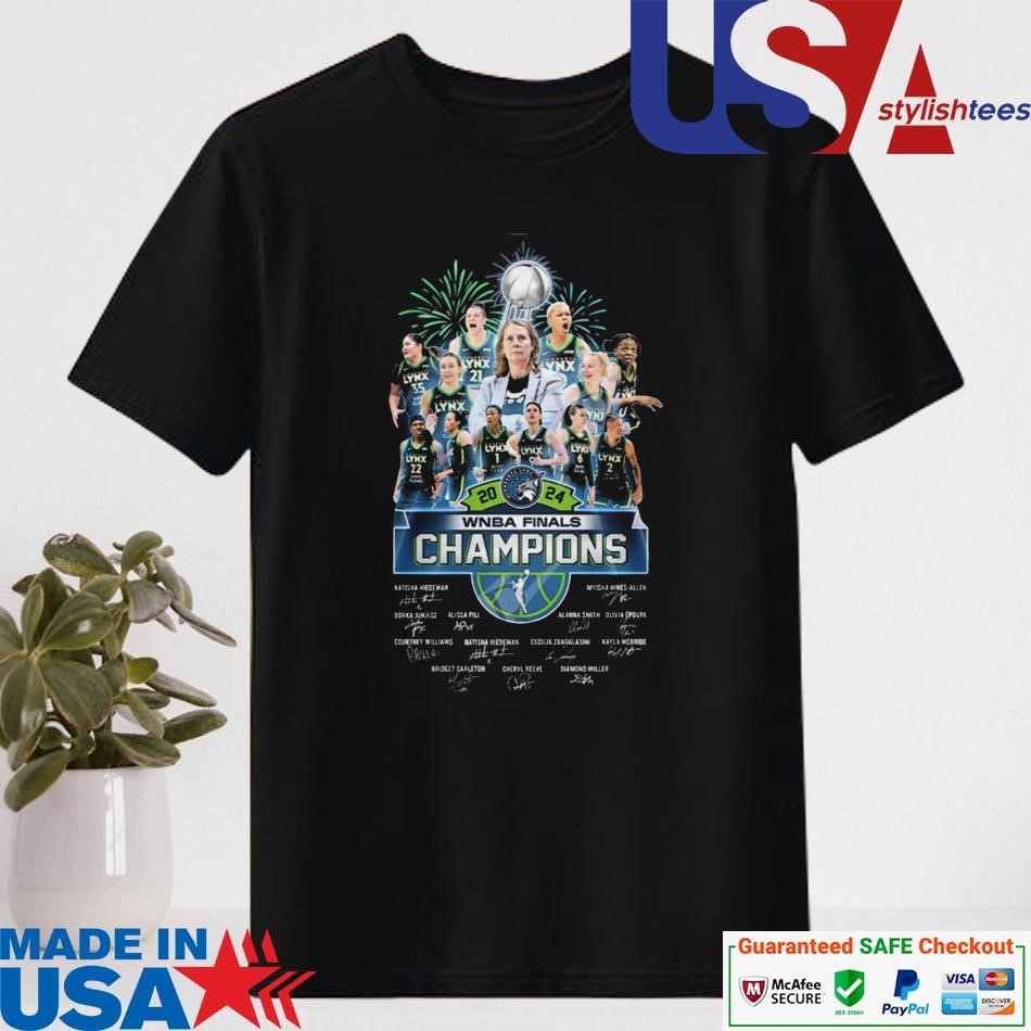 Official Minnesota Lynx 2024 WNBA Finals Champions Signatures Shirt