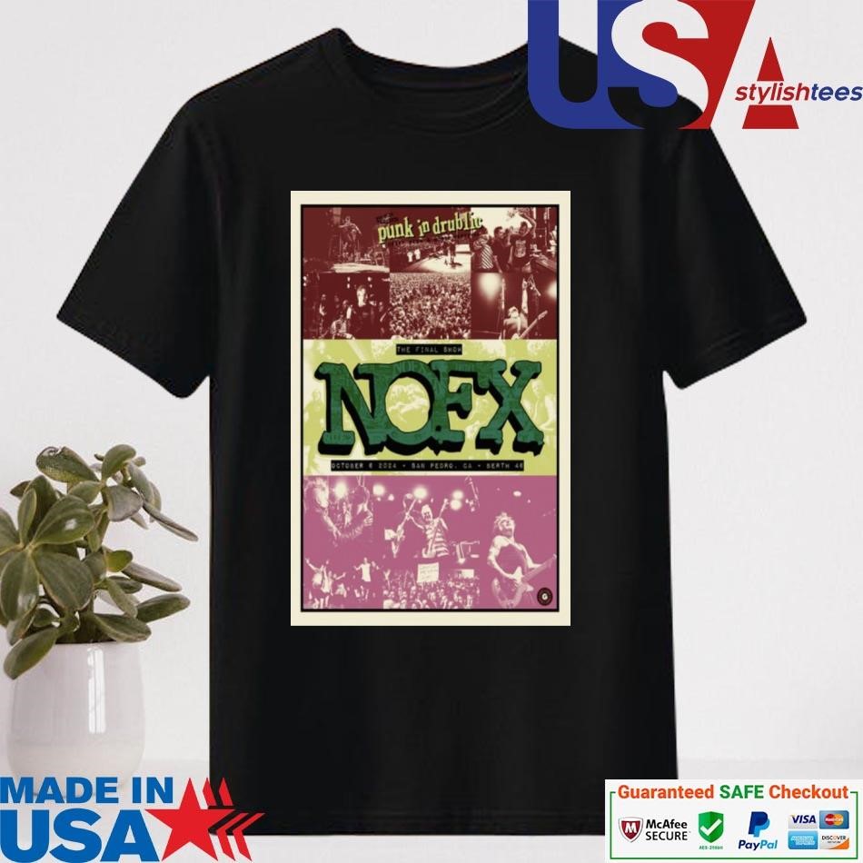 Official NOFX The Final Shows In San Pedro, Los Angeles CA On Oct 6 2024 Concert Tour T-shirt