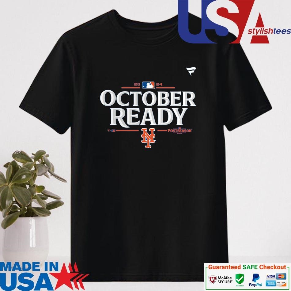 Official New York Mets Fanatics 2024 MLB Postseason Locker Room T-shirt