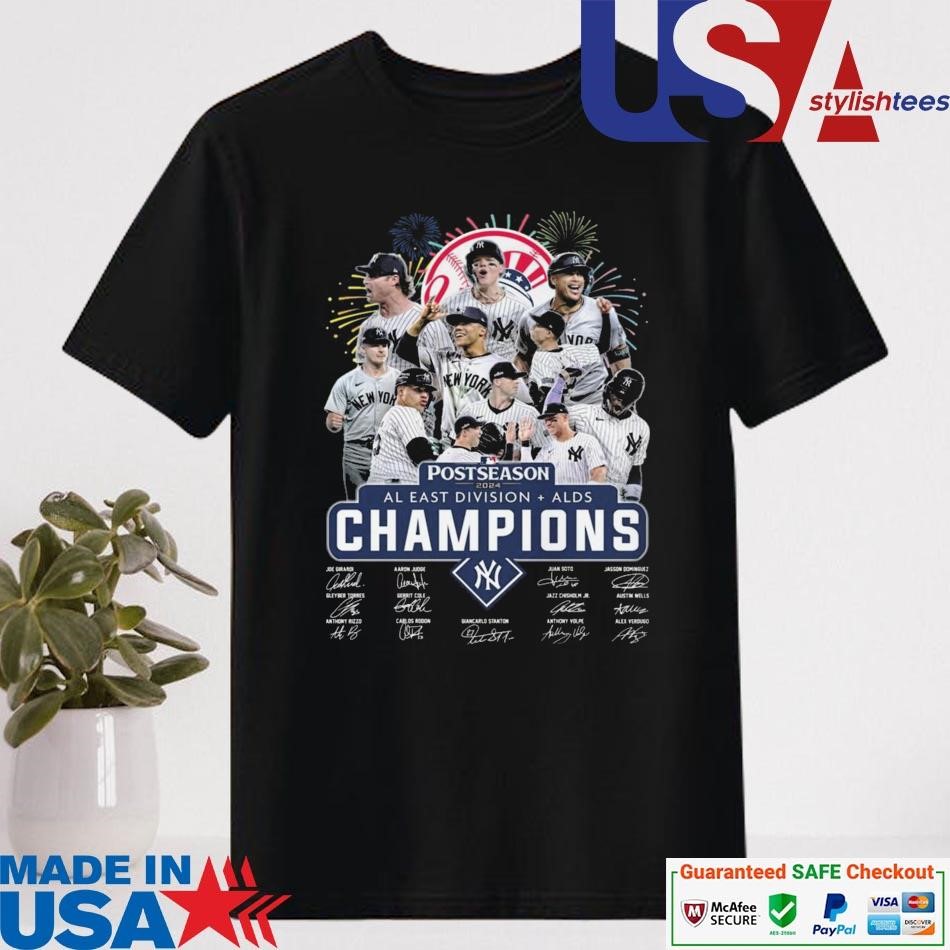 Official New York Yankees Postseason AL East Division Champions 2024 Signatures Shirt