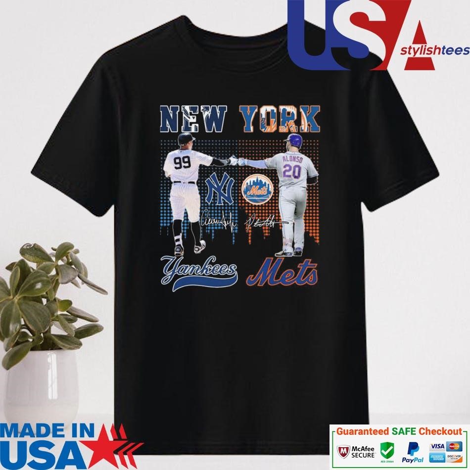 Official New York Yankees x New York Mets Skyline Signatures Shirt