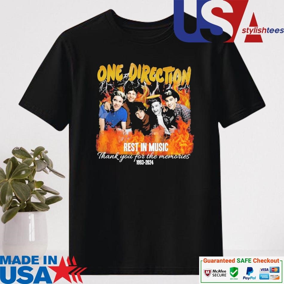 Official One Direction Liam Payne Rest In Music Thank You For The Memories 1993-2024 Shirt