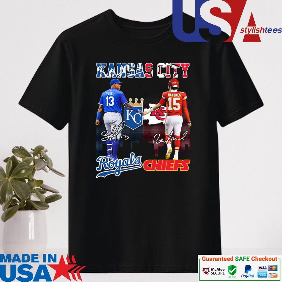 Official Perez Mahomes Royals Chiefs Signatures Shirt