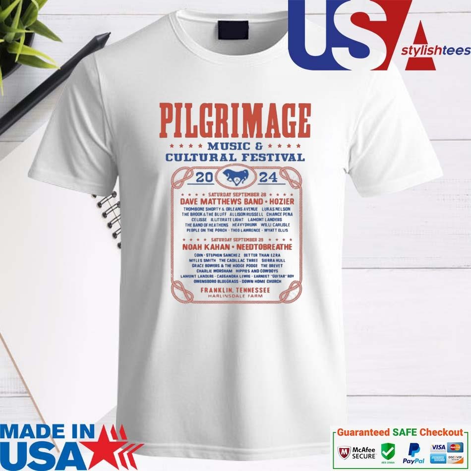 Official Pilgrimage Music Festival Sept 28-29 2024 Franklin, Tennessee Us Concert T-shirt