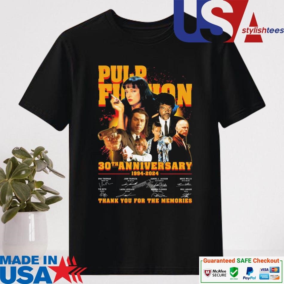 Official Pulp Fiction 30th Anniversary 1994-2024 Thank You For The Memories Signatures Shirt