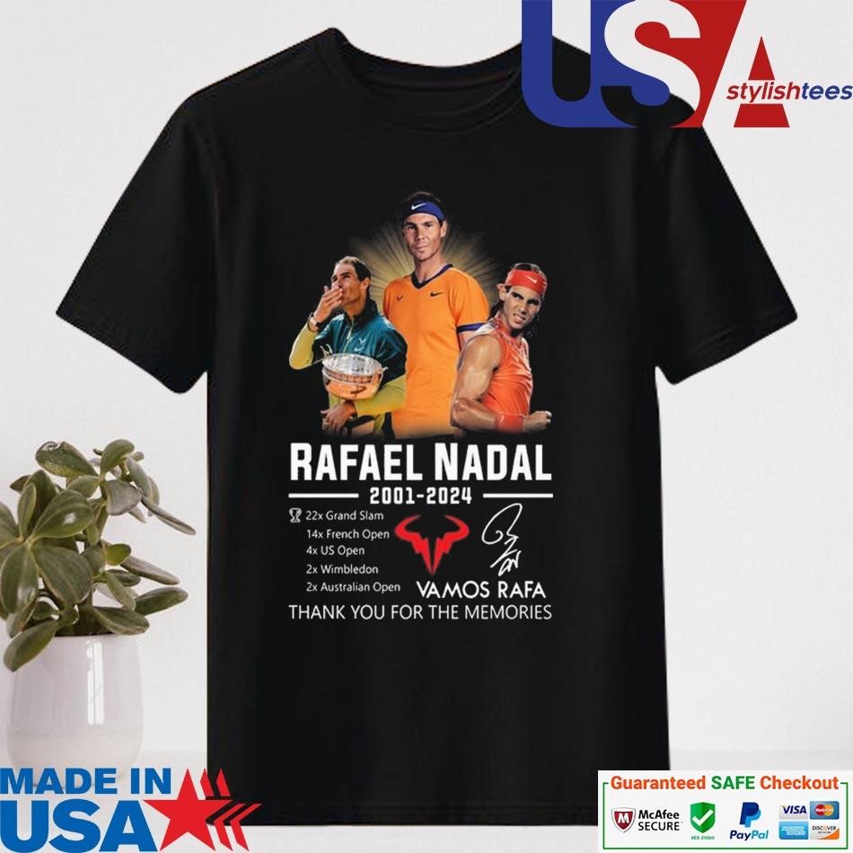 Official Rafael Nadal Vamos Rafa 2001-2024 Thank You For The Memories Signature Shirt