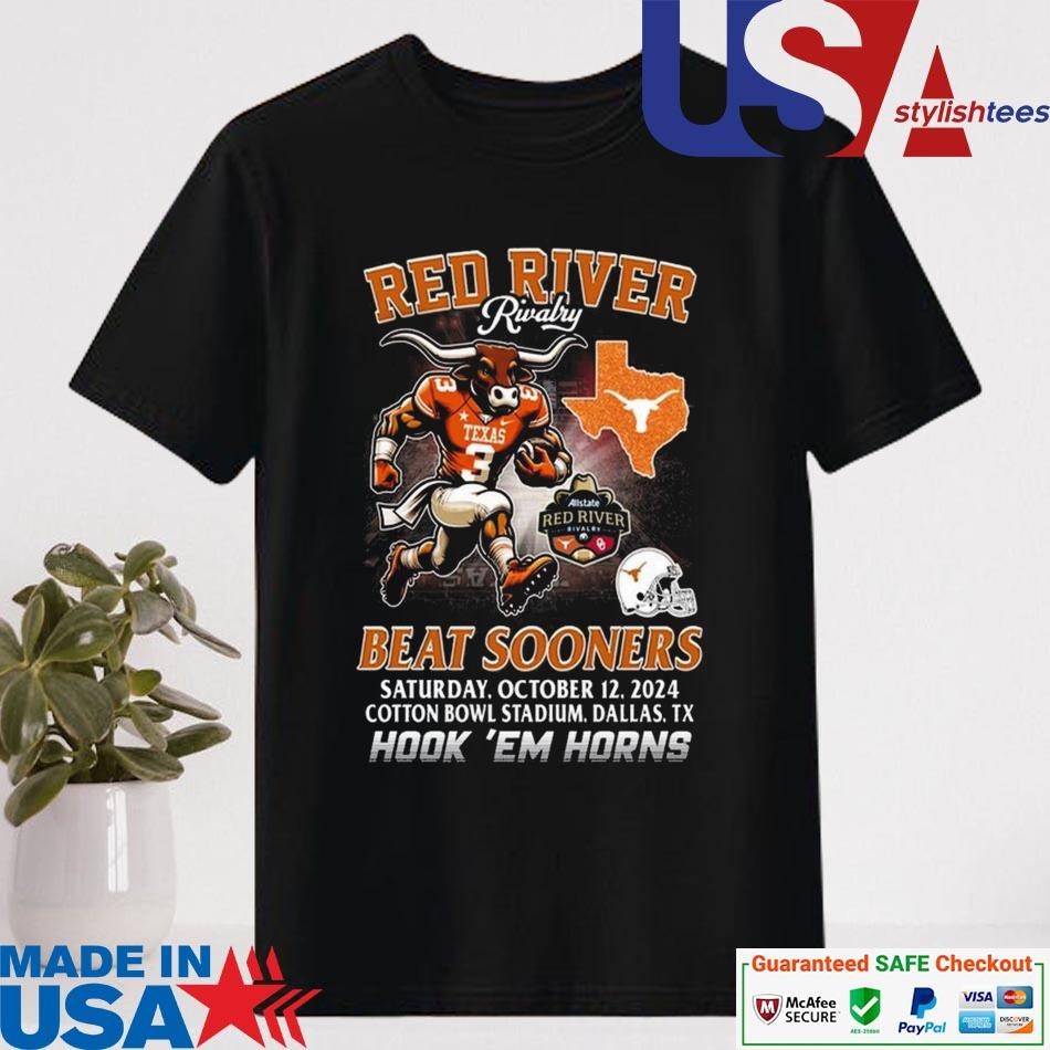 Official Red River Rivalry Beat Sooners 2024 Hook ‘Em Horns Texas Longhorns Shirt