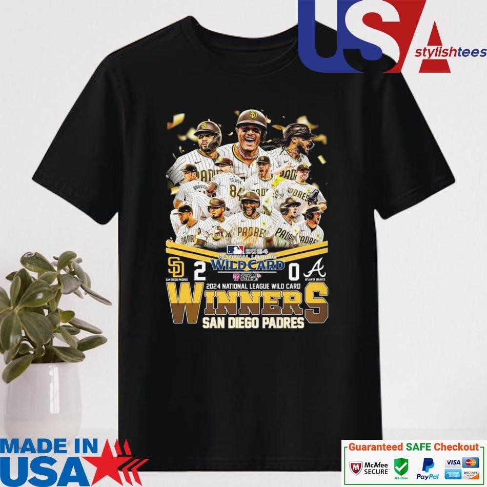 Official San Diego Padres 2024 National League Wild Card Winner 2-0 Shirt