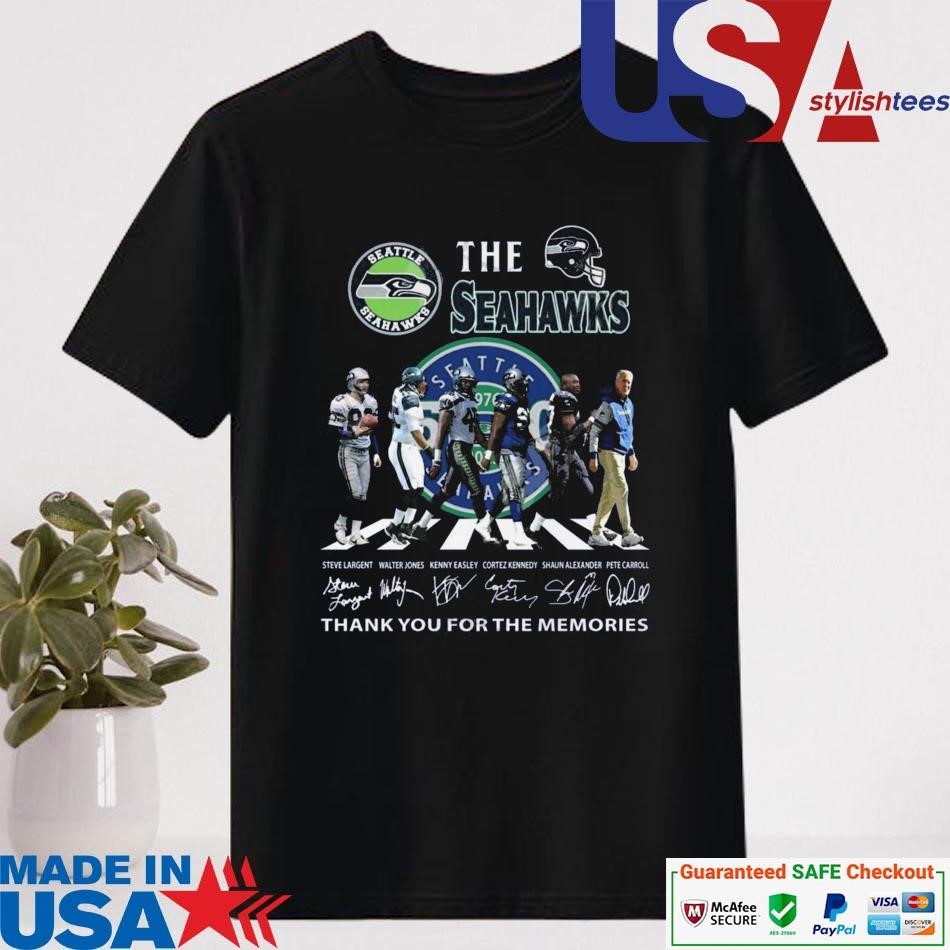 Official Seattle Seahawks 50th Anniversary Thank You For The Memories Signatures Shirt